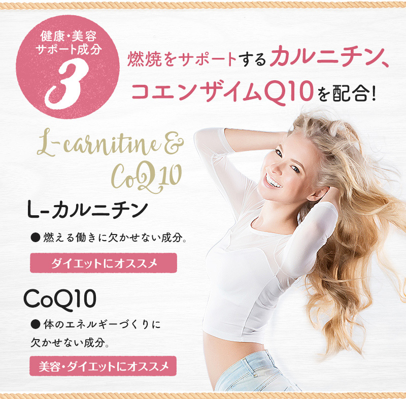 カルニチン、コエンザイムQ10を配合！