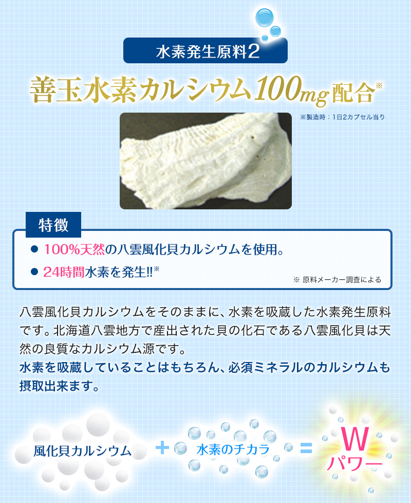 善玉水素カルシウム100mg配合